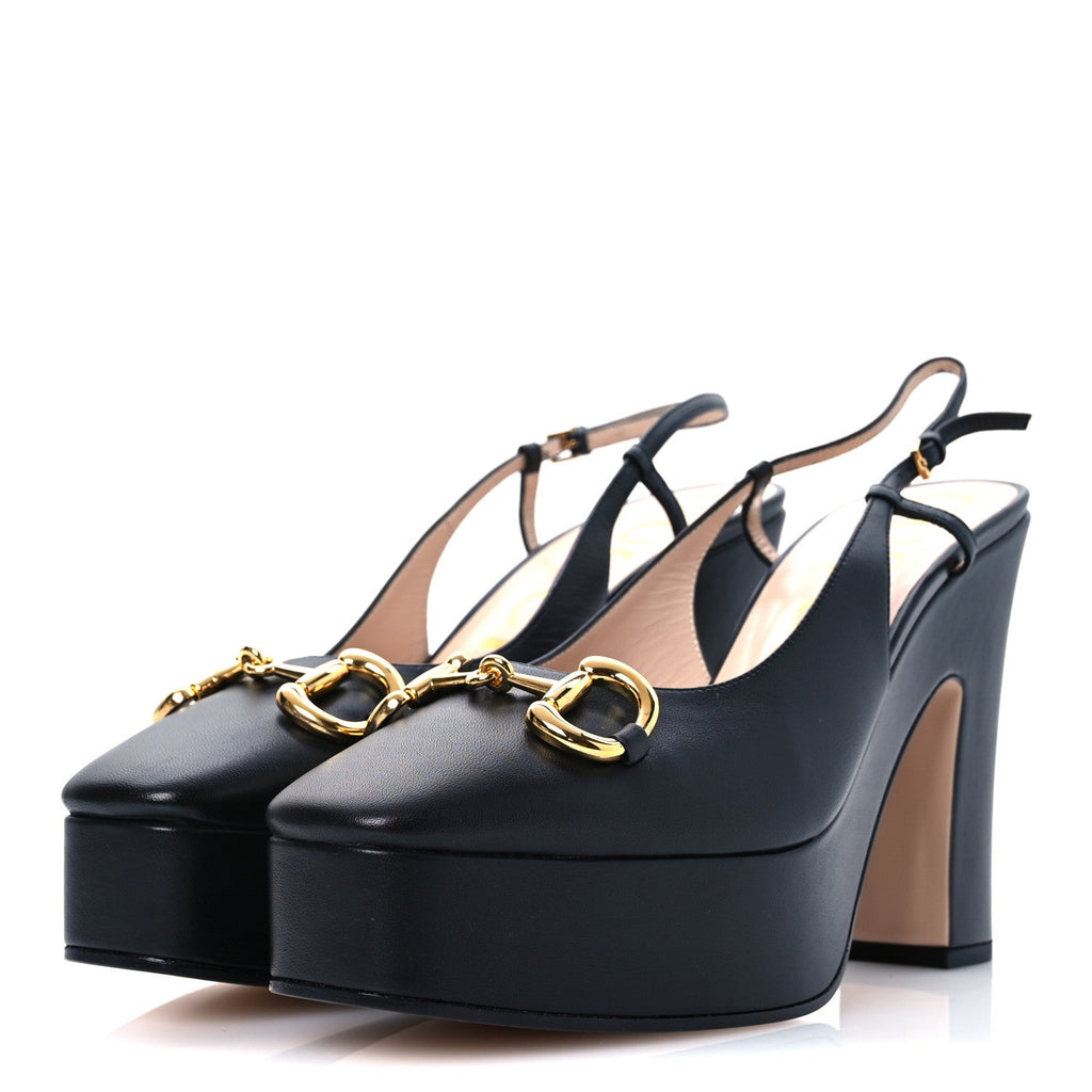Nappa Horsebit Platform 35/120mm Slingback Pumps 41 Black