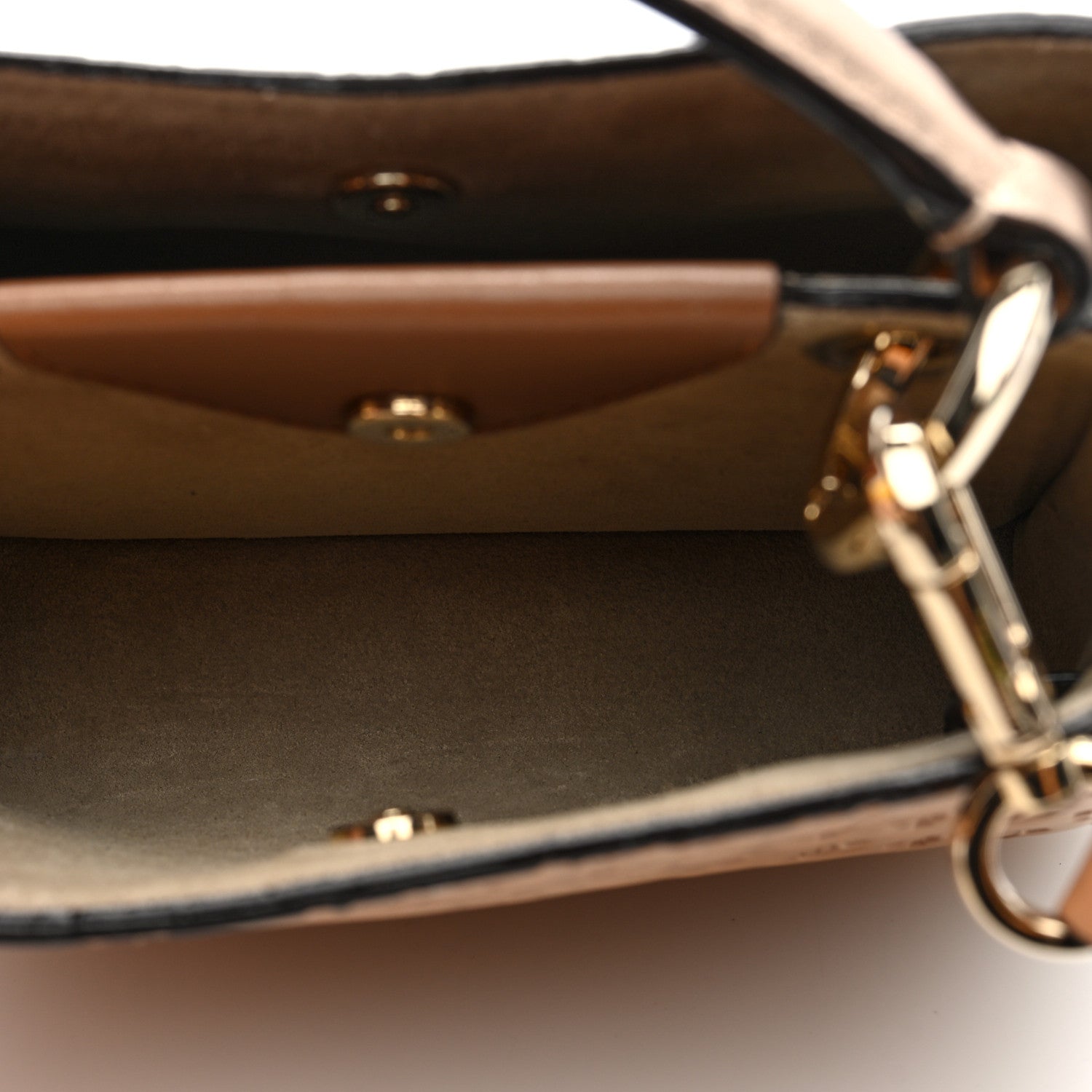 Calfskin Logo Embossed Mini Varenne Top Handle Caramel