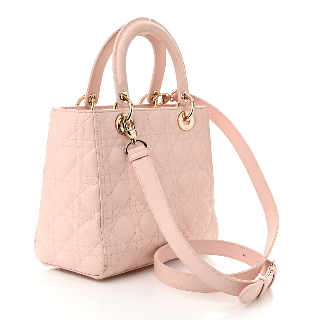 Lambskin Cannage Medium Lady Dior Light Pink
