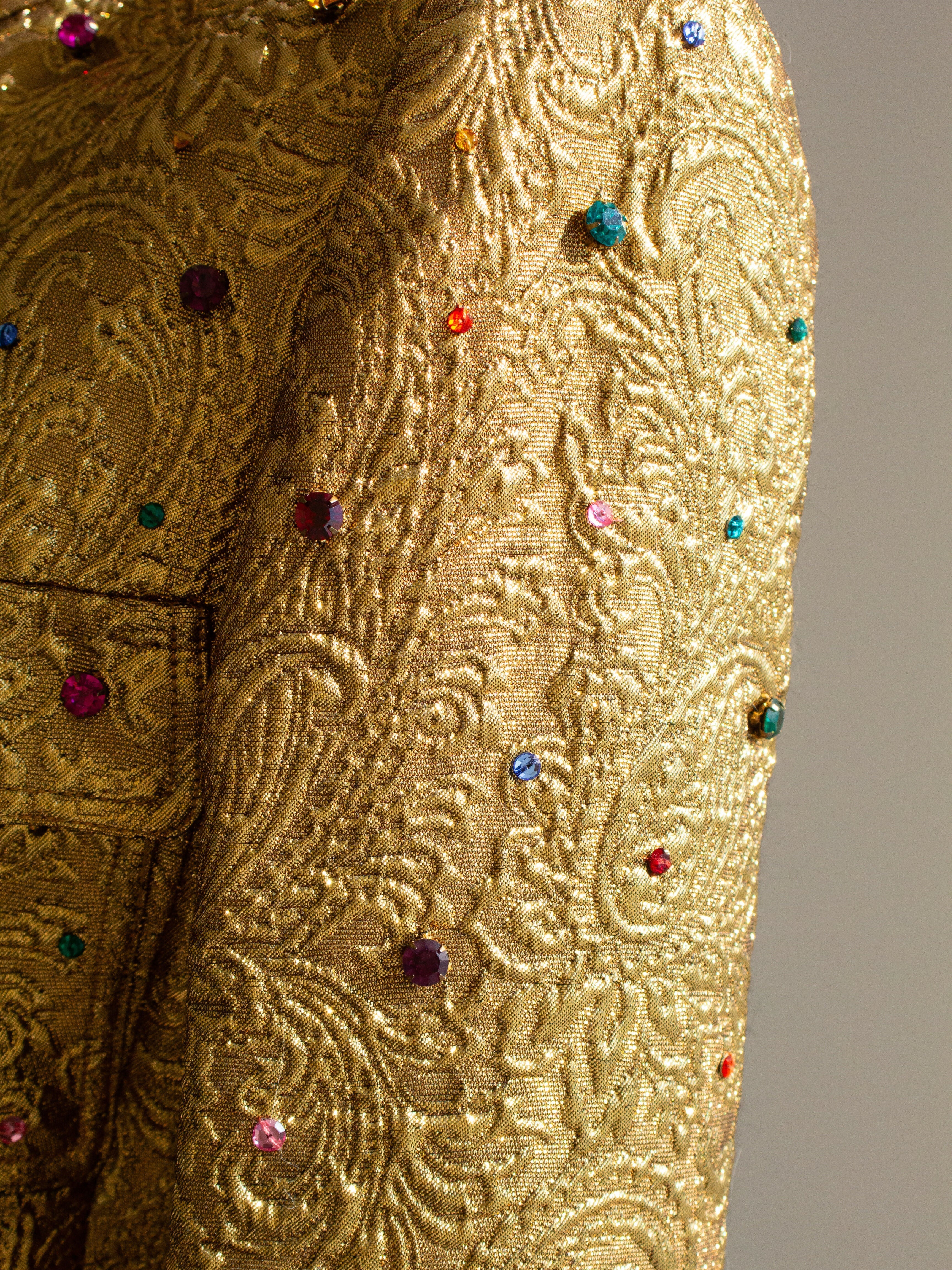 Museum Chanel Vintage F/W 1996 Gold Brocade Mughal Jeweled Gripoix 96A Jacket