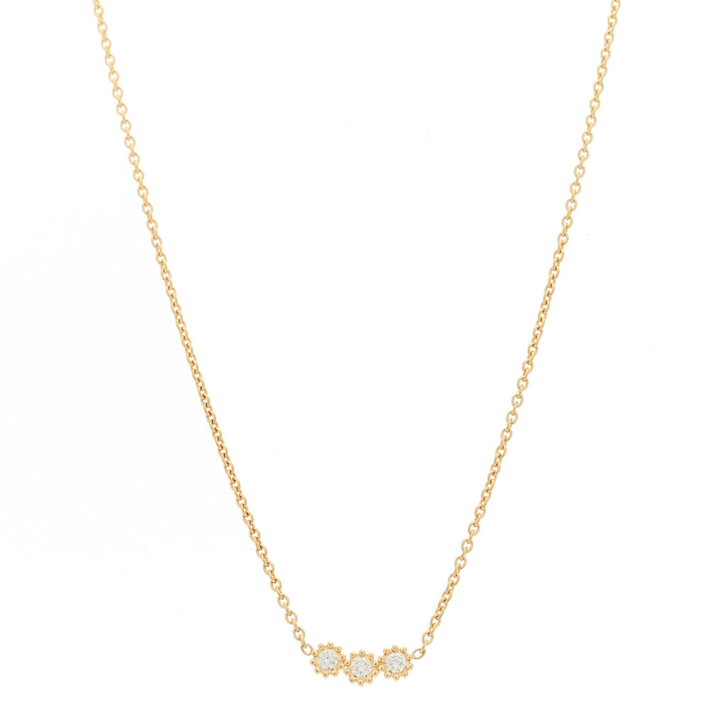 18K Yellow Gold Diamond Mimirose Pendant Necklace