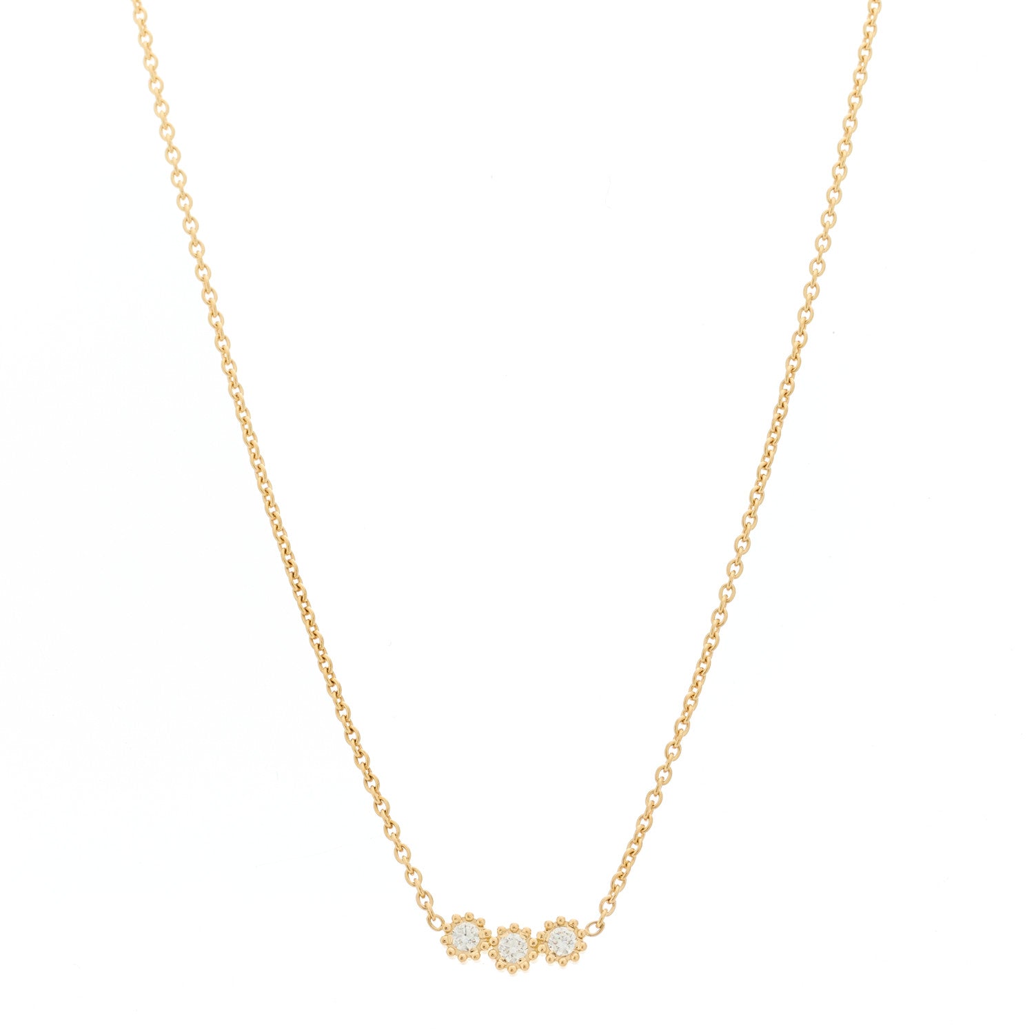 18K Yellow Gold Diamond Mimirose Pendant Necklace