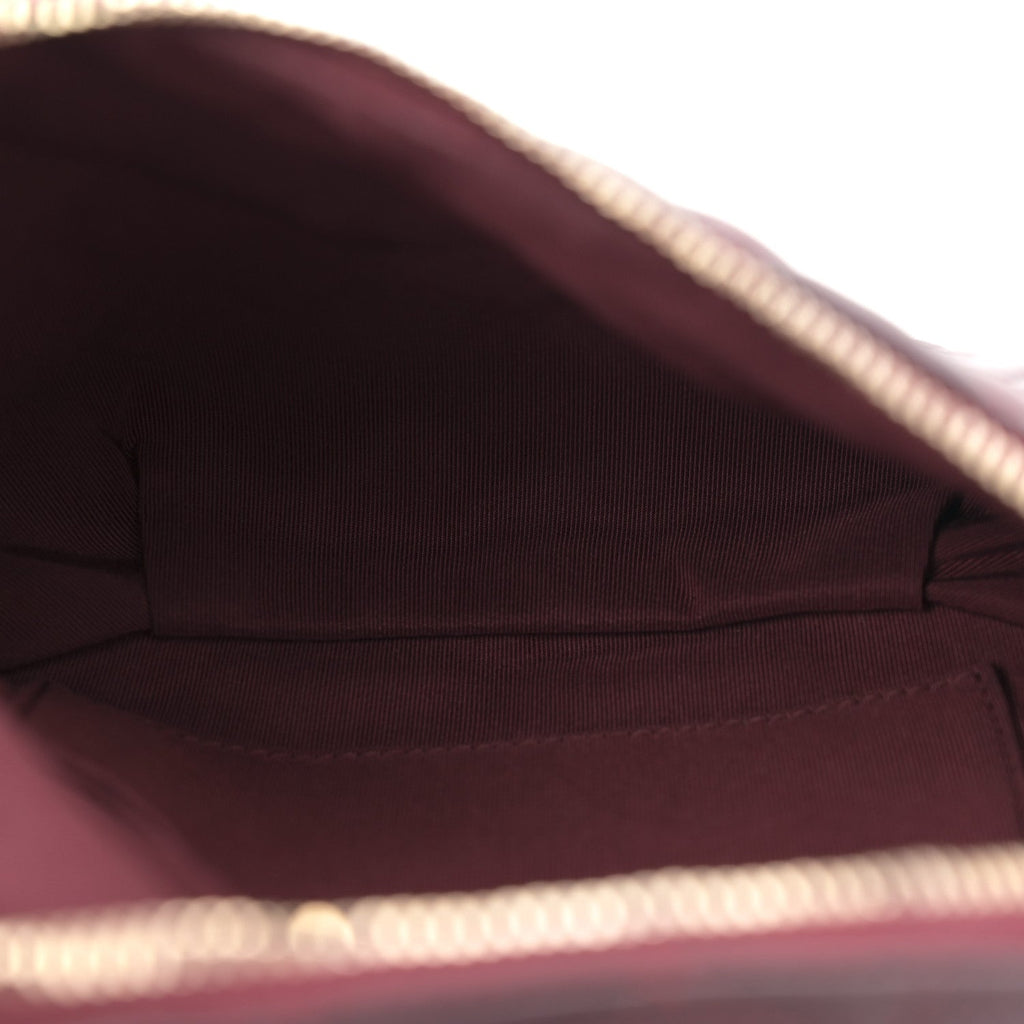 Calfskin Quilted Banane Waist Bag Fanny Pack Burgundy
