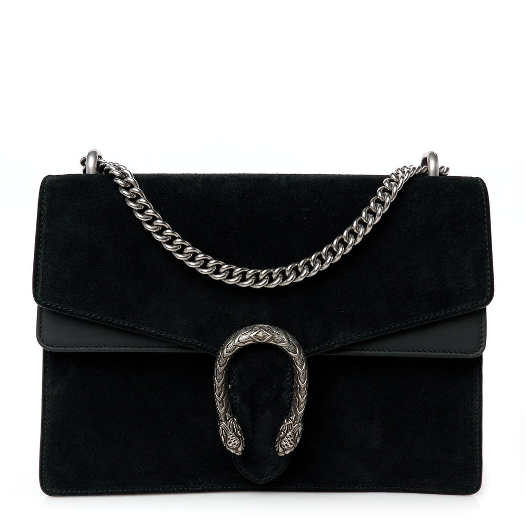 Suede Medium Dionysus Shoulder Bag Black