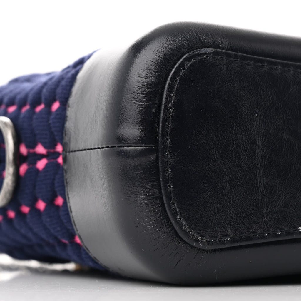 Wool Calfskin Small Gabrielle Hobo Dark Navy
