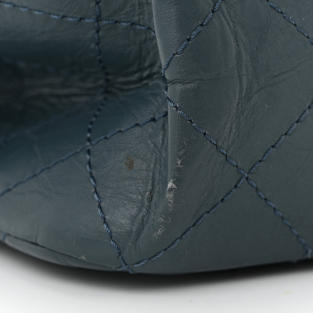 Aged Calfskin Quilted 2.55 Reissue 226 Flap Dark Blue