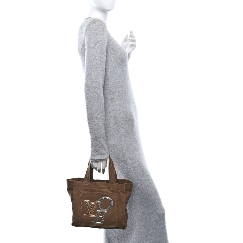 Canvas Miroir Thats Love LVOE Tote PM Kaki