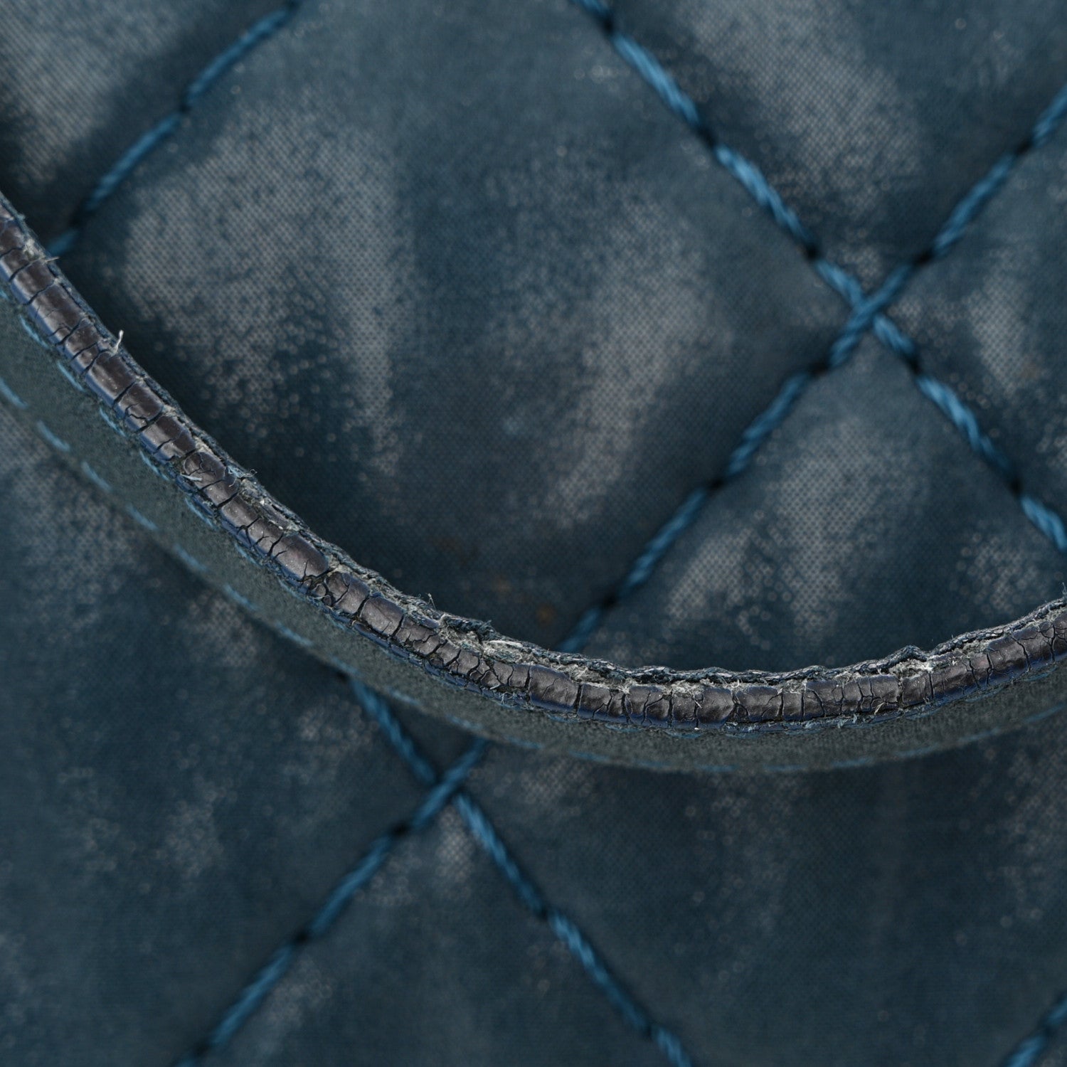 Iridescent Calfskin Quilted Relax CC Bowler Blue