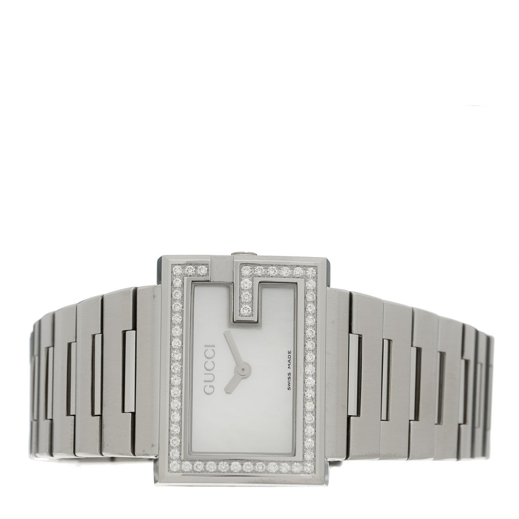 Stainless Steel Diamond Bezel Mother of Pearl 31mm 100L Quartz Watch