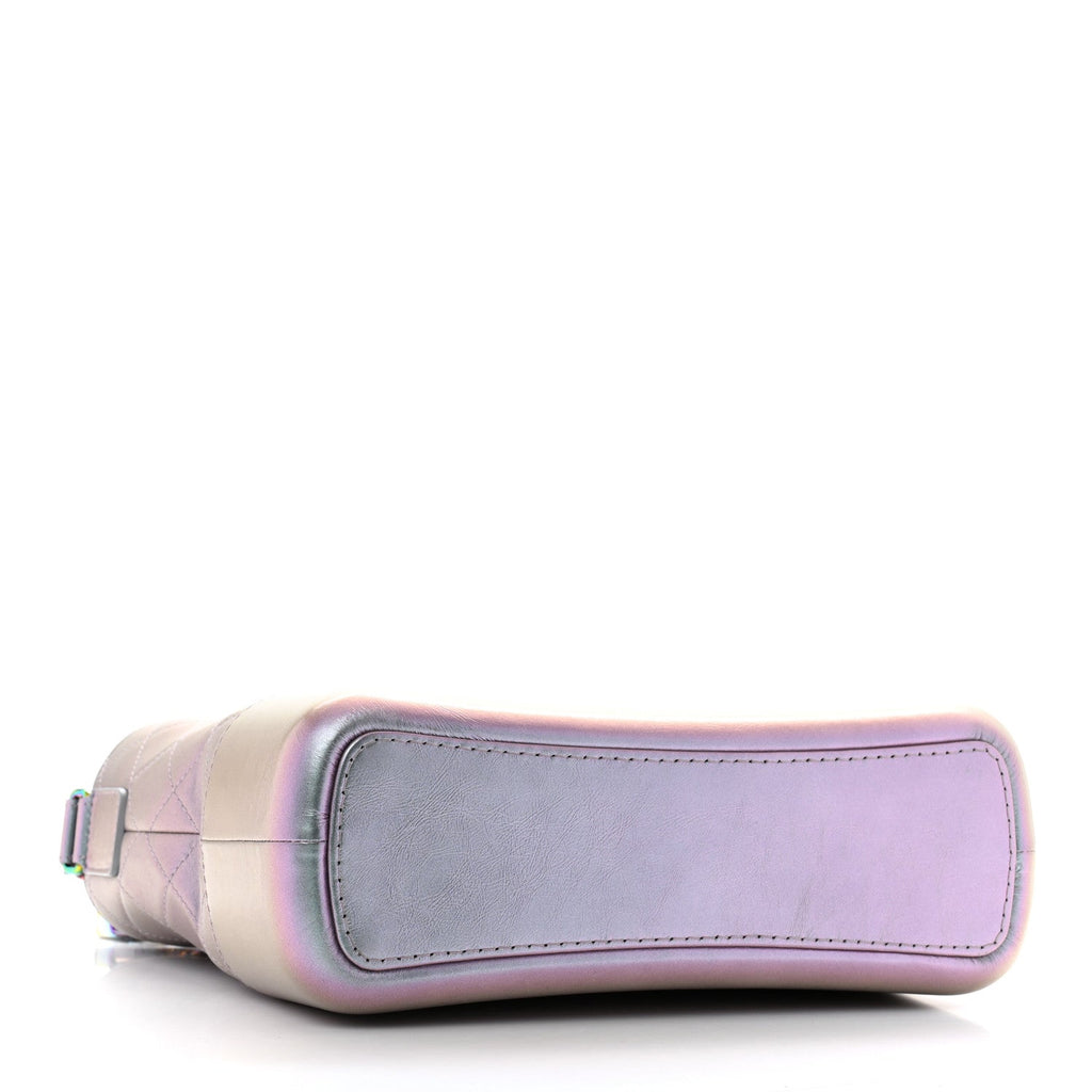 Iridescent Lambskin Calfskin Quilted Medium Gabrielle Hobo Light Purple