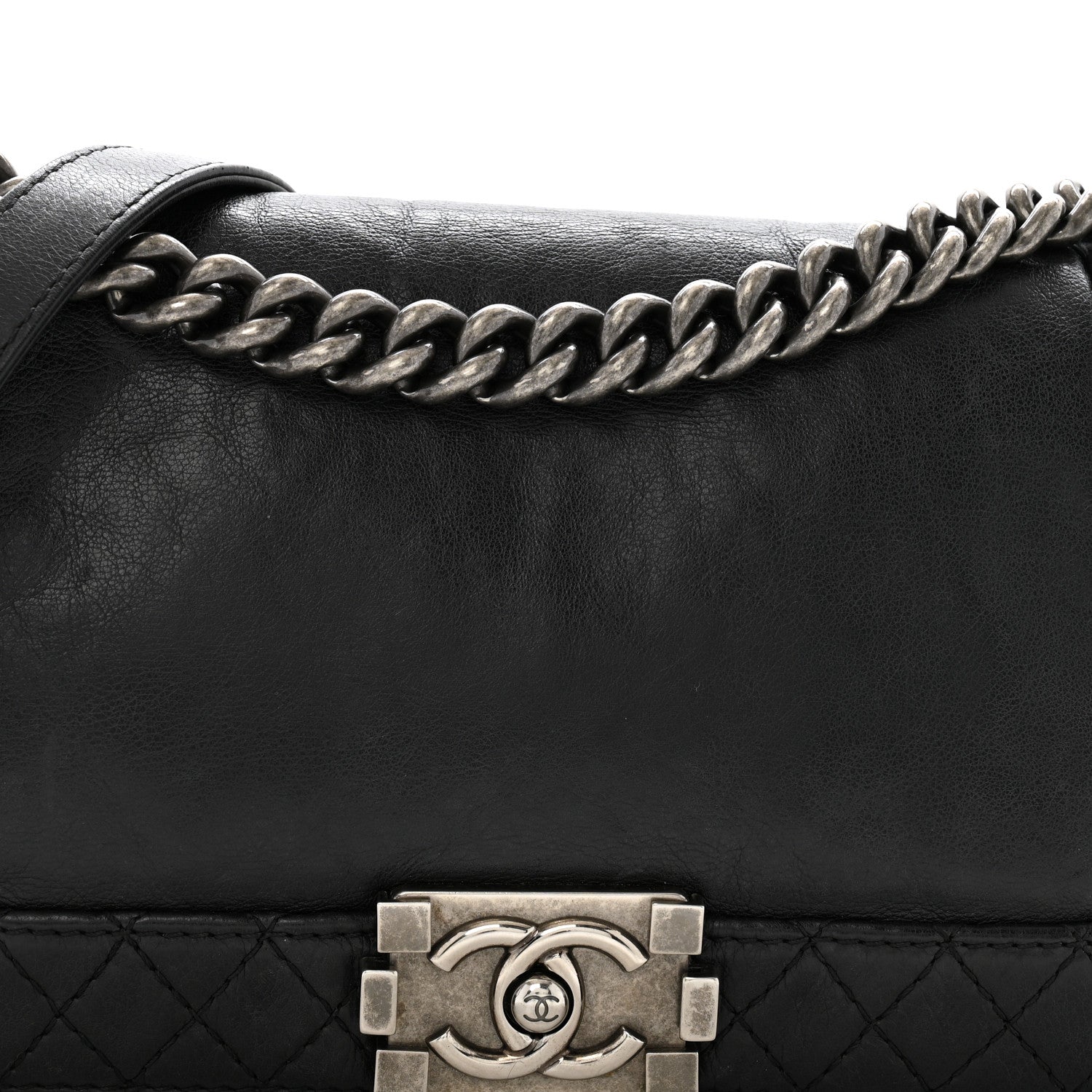 Calfskin Medium Boy Reverso Flap Black