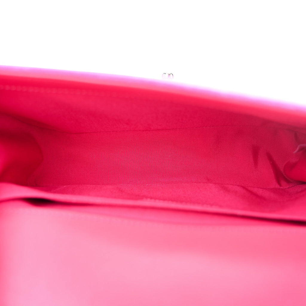 Velvet Quilted Medium Boy Flap Fuchsia