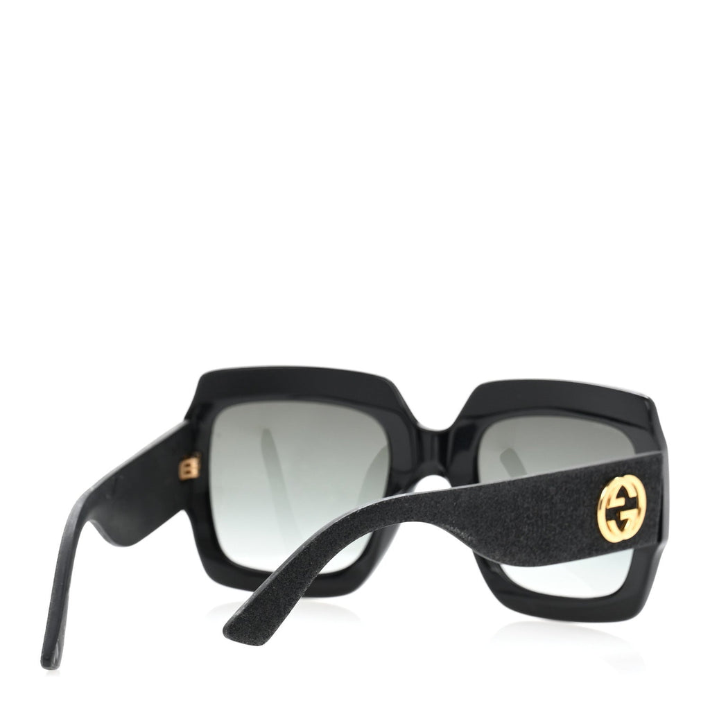 Square Frame Glitter GG0102S Sunglasses Black