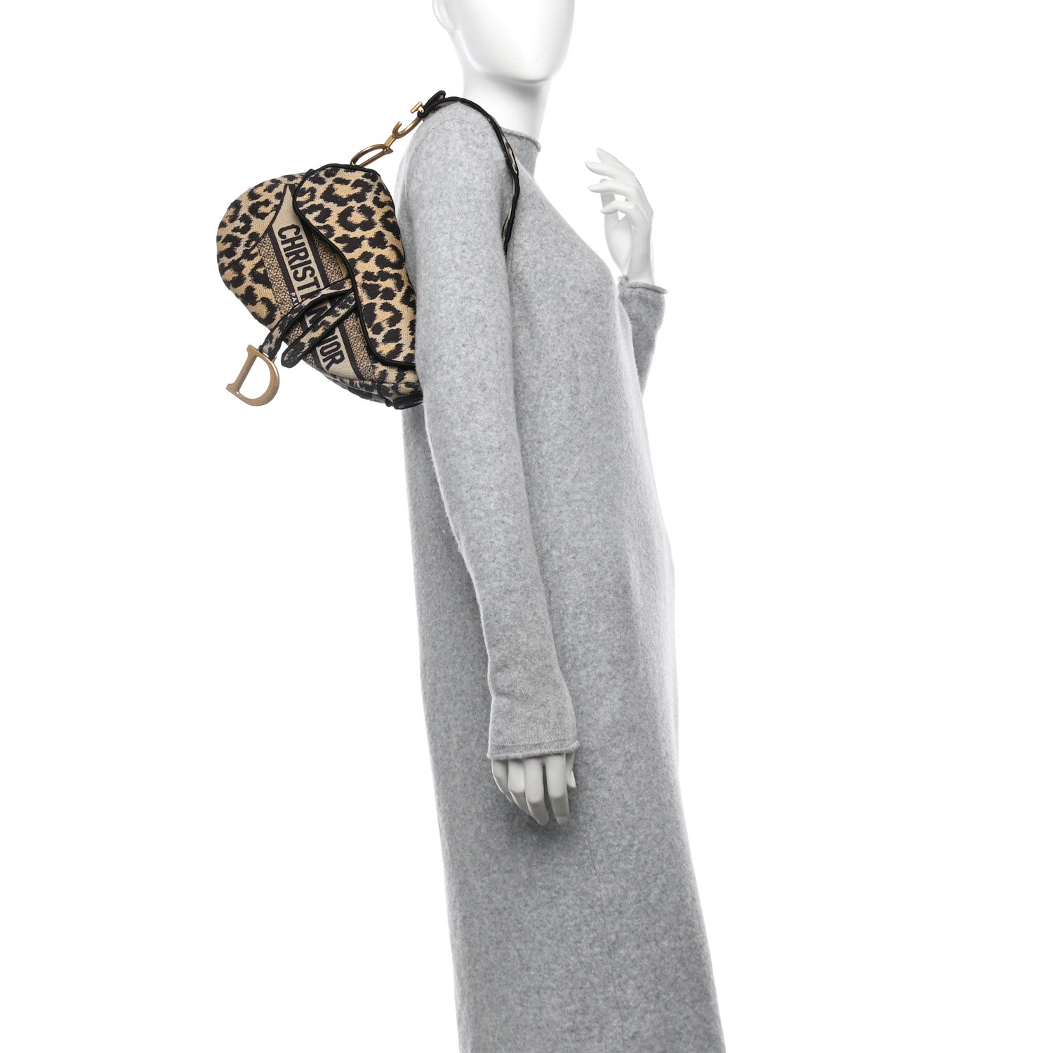 Canvas Mizza Embroidered Saddle Bag Beige Multicolor