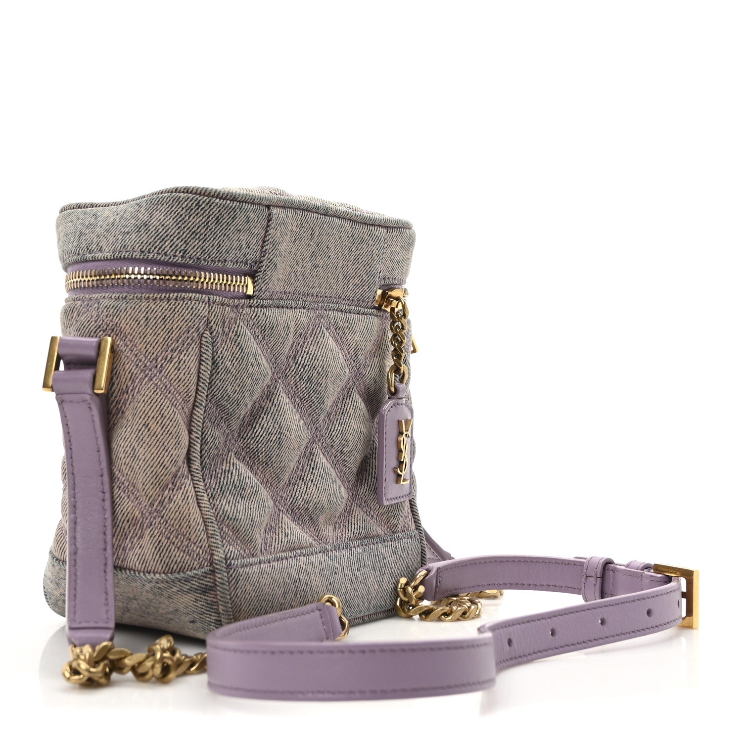Denim Quilted 80's Vanity Bag Bleached Lilac
