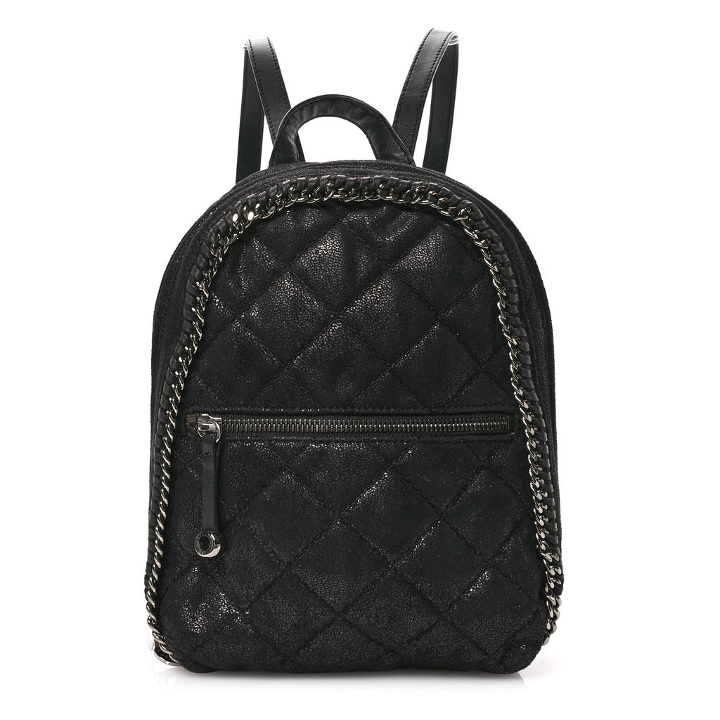 Shaggy Deer Quilted Mini Falabella Backpack Black
