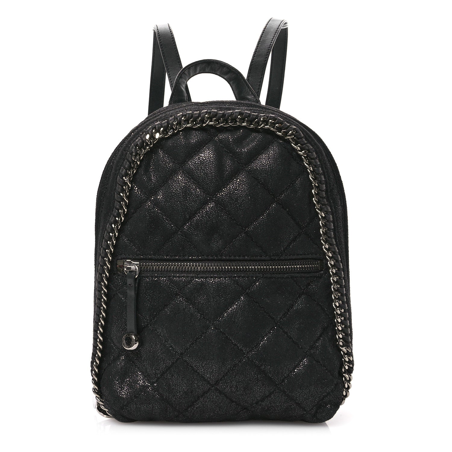 Shaggy Deer Quilted Mini Falabella Backpack Black