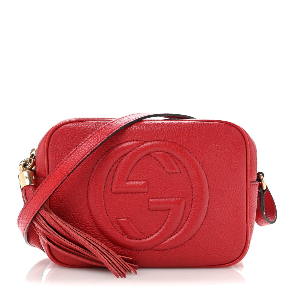 Pebbled Calfskin Small Soho Disco Bag Tabasco Red