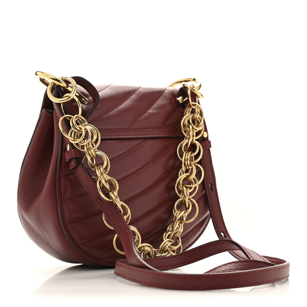 Calfskin Quilted Mini Drew Bijou Shoulder Bag Dahlia Red