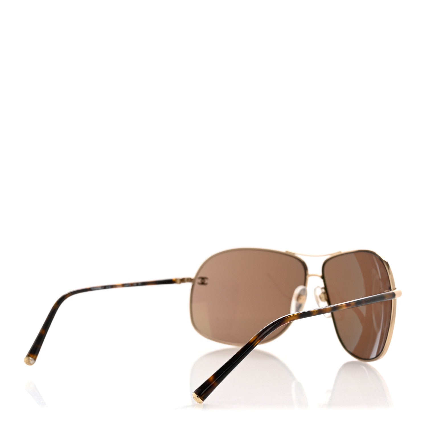 Metal CC Aviator Sunglasses 4193 Gold Havana