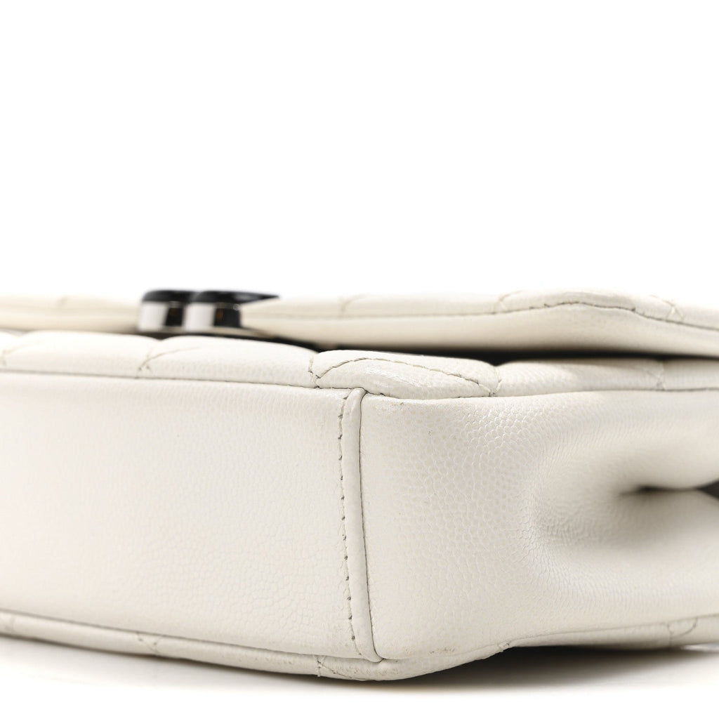 Caviar Quilted My Everything Small Flap White Black