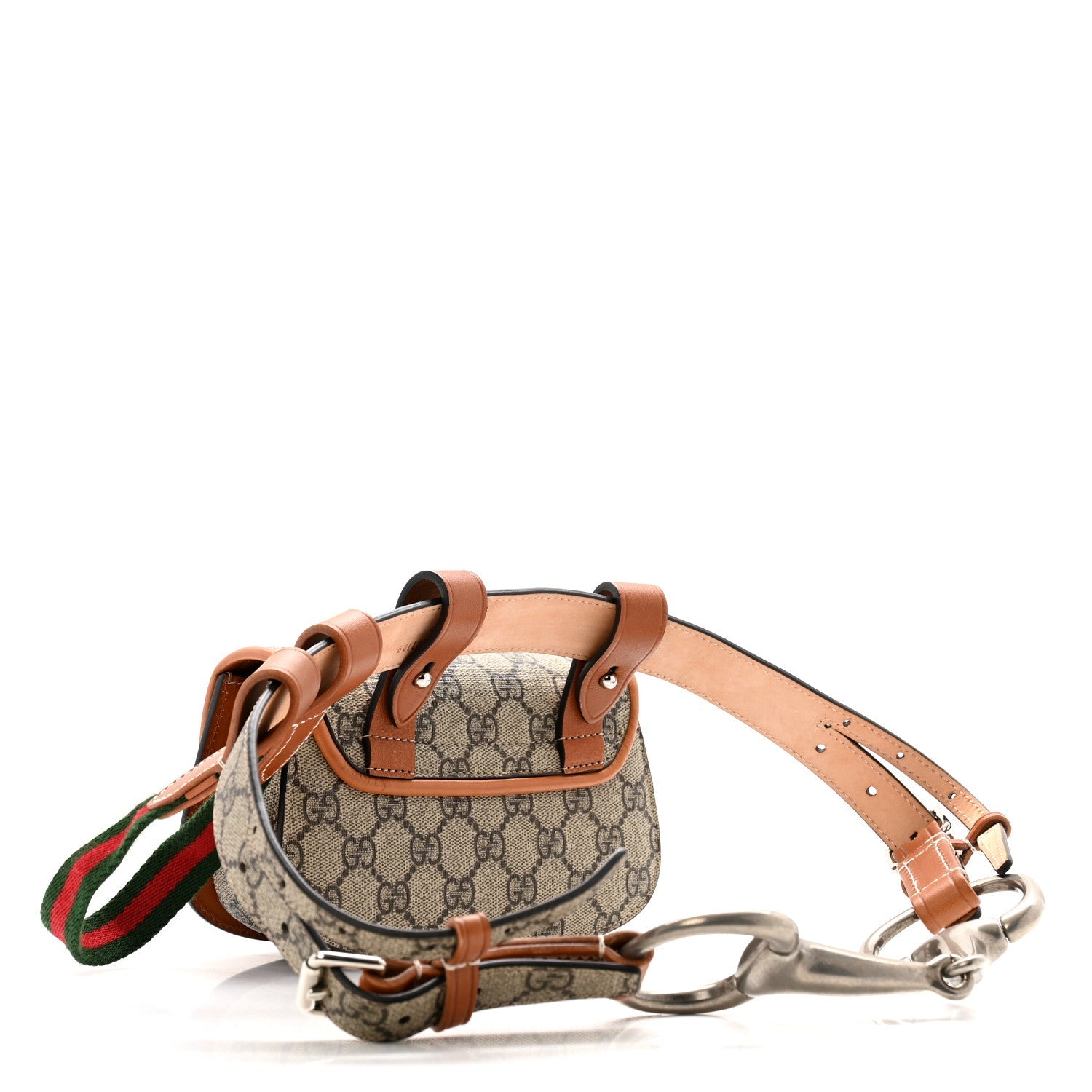 GG Supreme Monogram Web Bamboo Mini 1947 Belt Bag 85 Beige