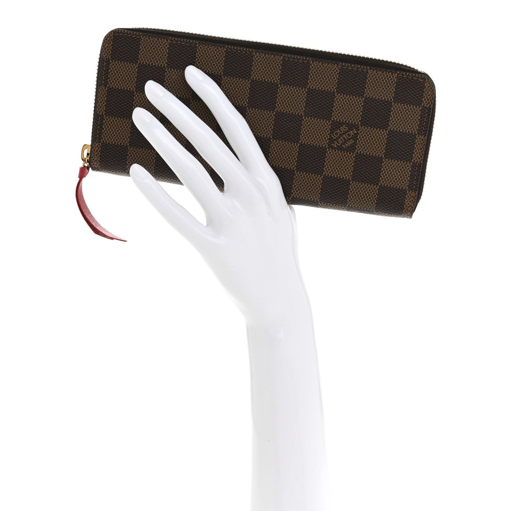 Damier Ebene Clemence Wallet Cherry