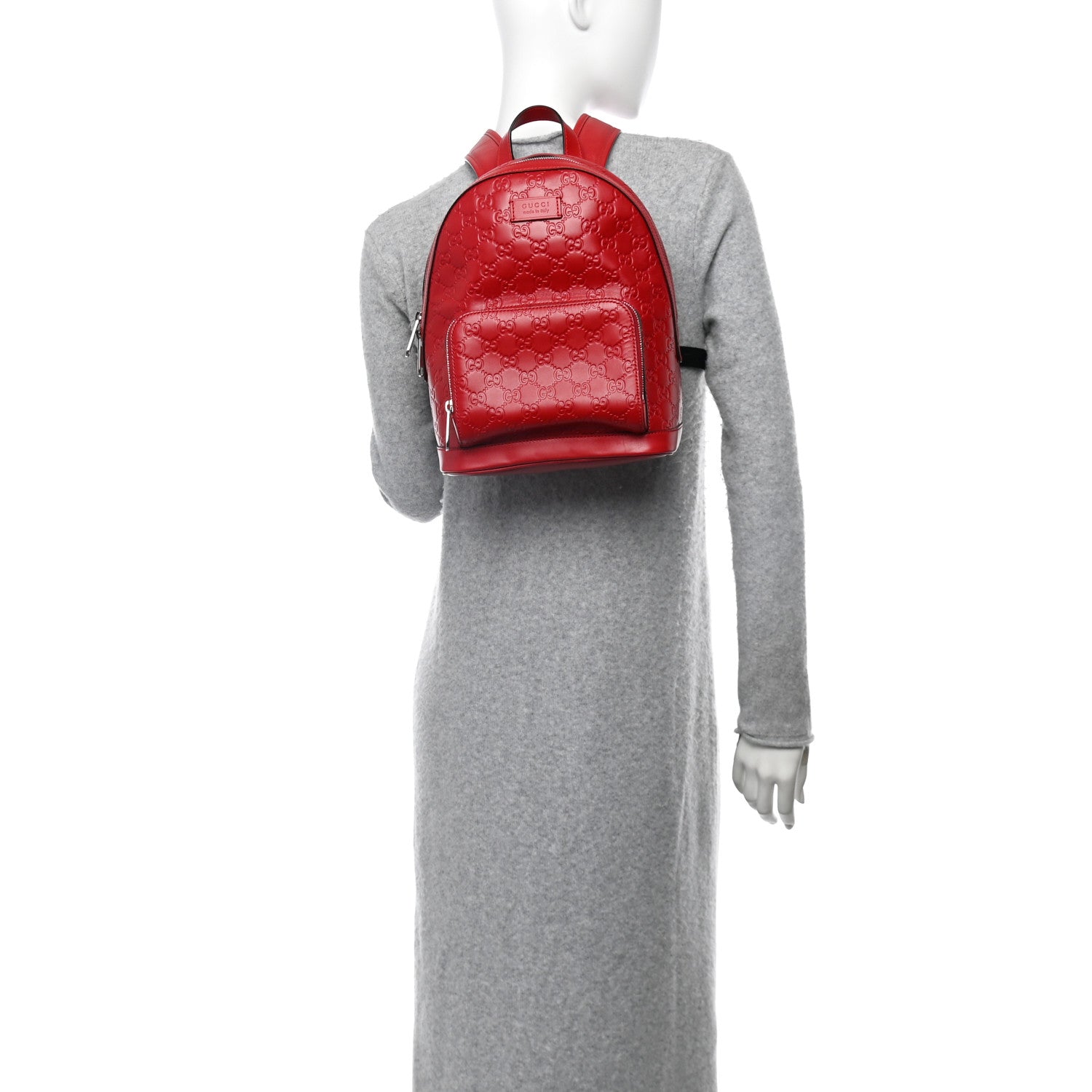 Guccissima Signature Small Day Backpack Hibiscus Red