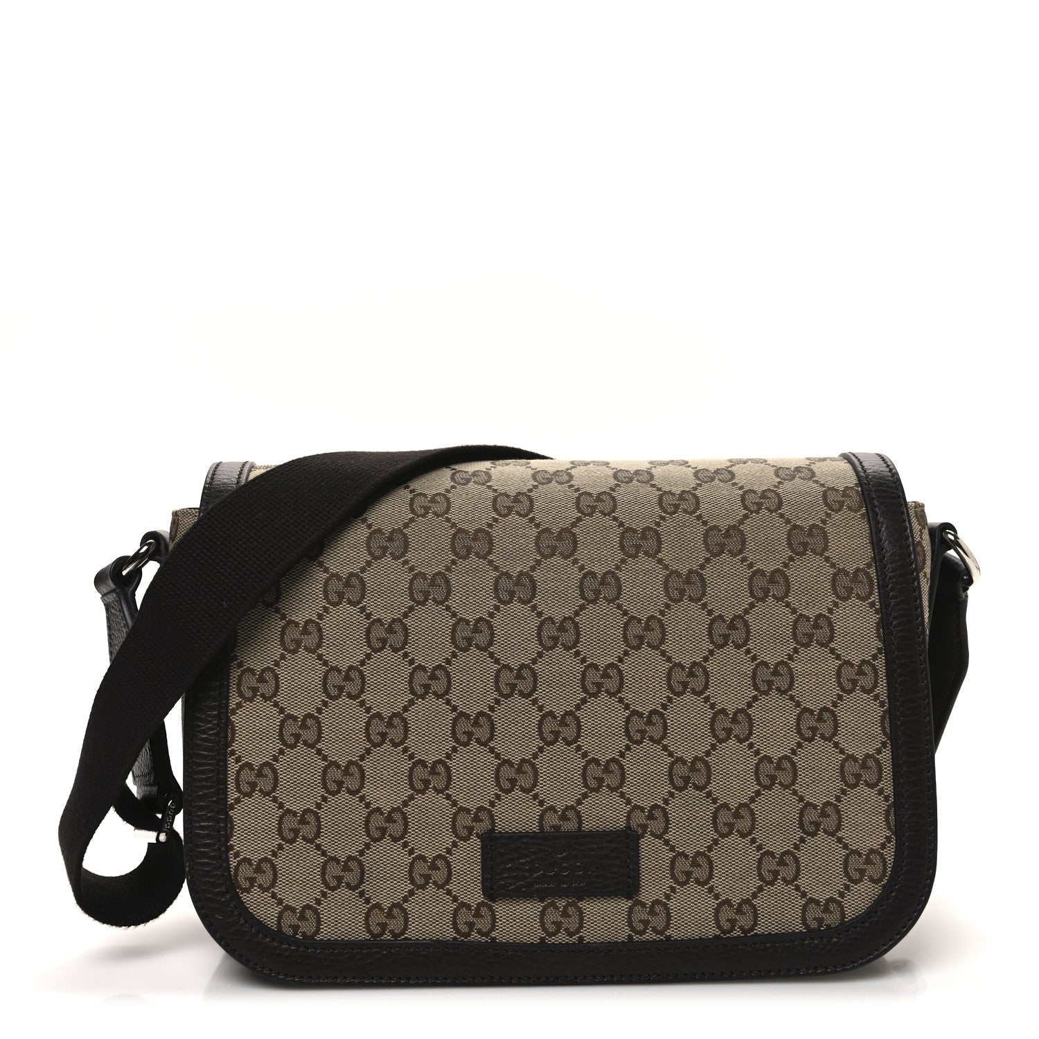 Monogram Flap Messenger Bag Beige Dark Brown