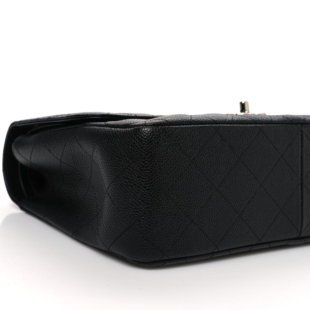 Caviar Quilted Jumbo Double Flap Black