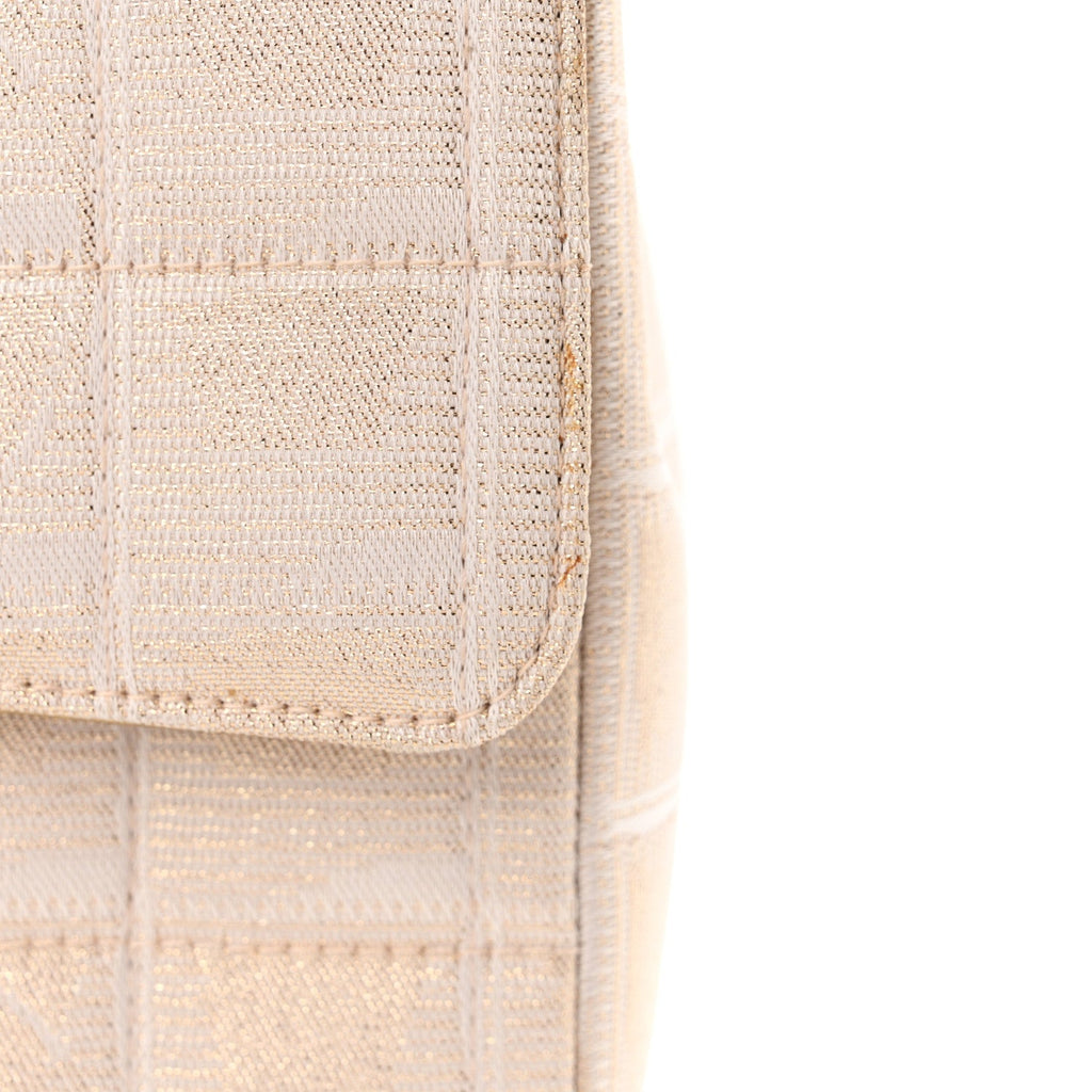 Metallic Nylon Medium Travel Flap Light Gold