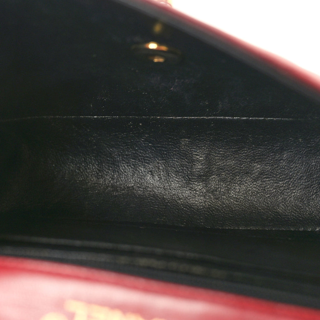 Lambskin Quilted Mini Square Flap Red