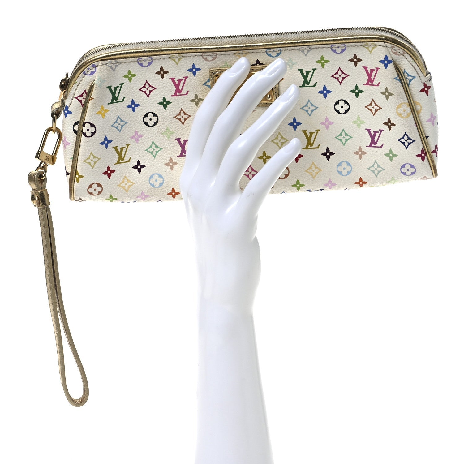 Monogram Multicolor Kate Clutch White
