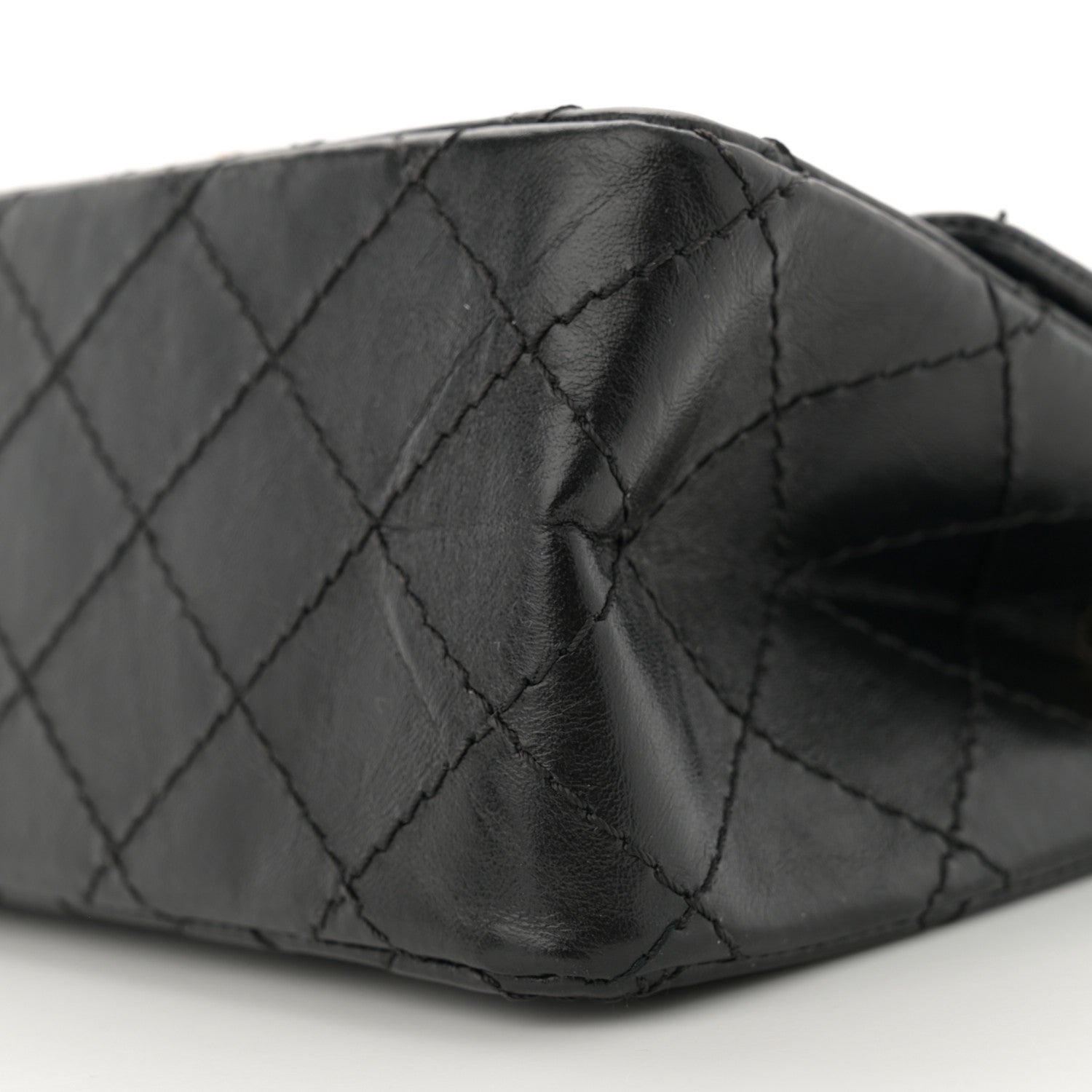 Aged Calfskin Quilted 2.55 Reissue Mini Flap Black