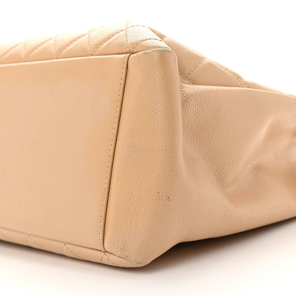 Caviar Quilted Grand Shopping Tote GST Beige Clair