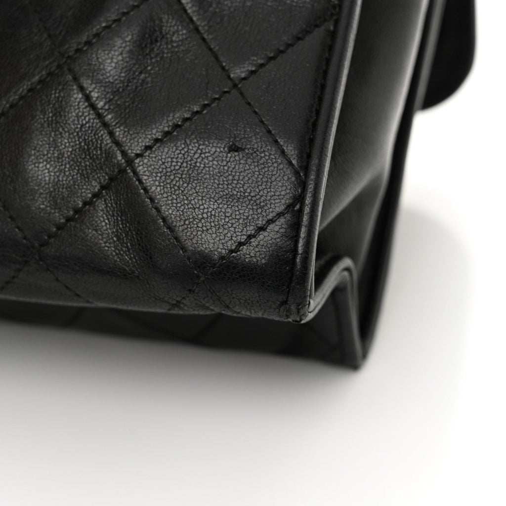 Quilted CC Tassel Flap Bag Black