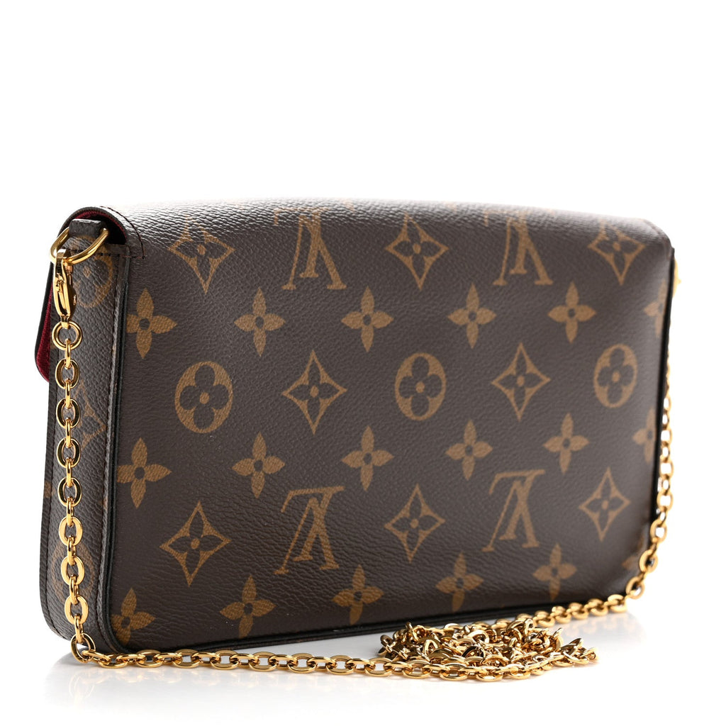 Monogram Pochette Felicie Chain Wallet Fuchsia