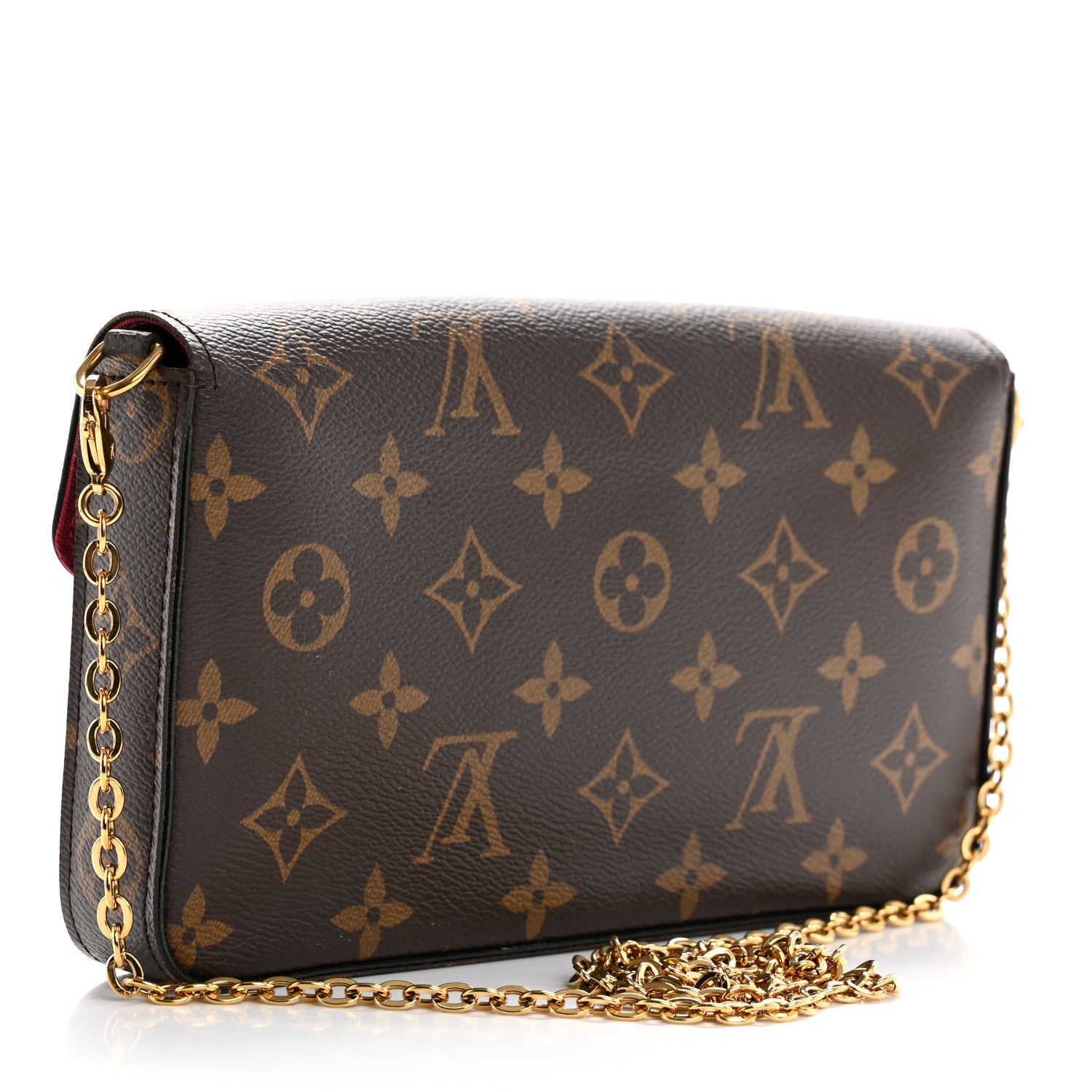 Monogram Pochette Felicie Chain Wallet Fuchsia