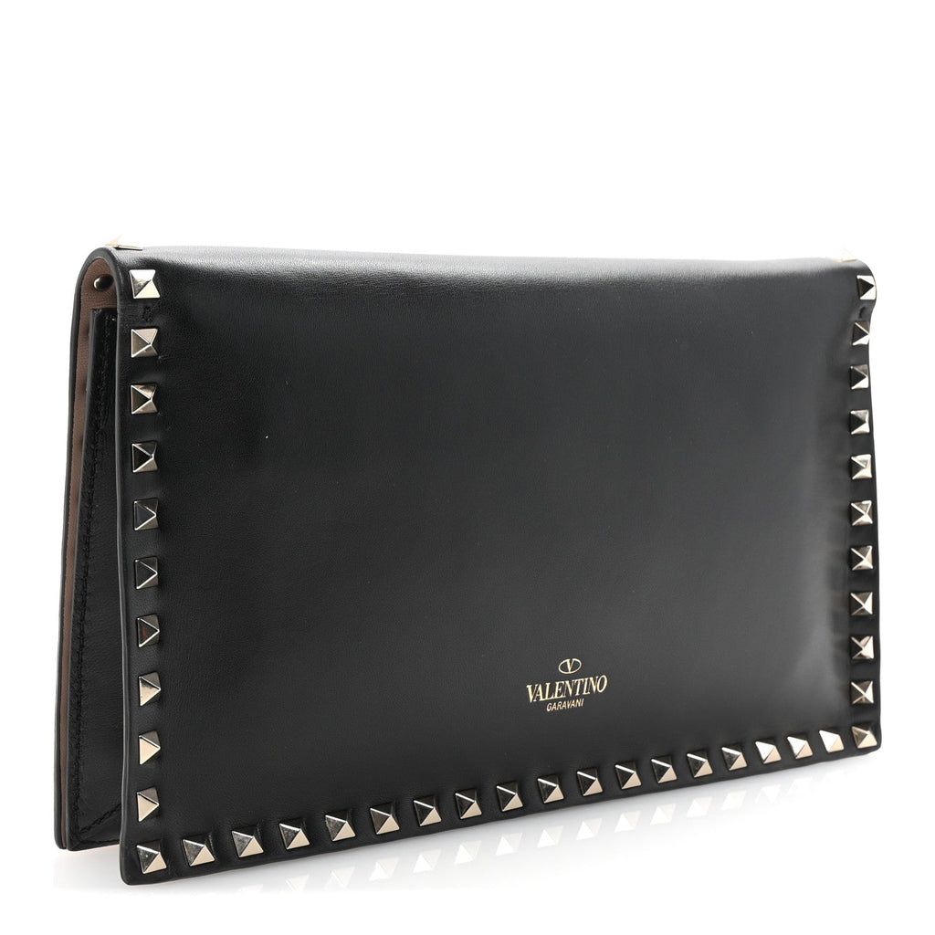 Nappa Rockstud Wristlet Clutch Black
