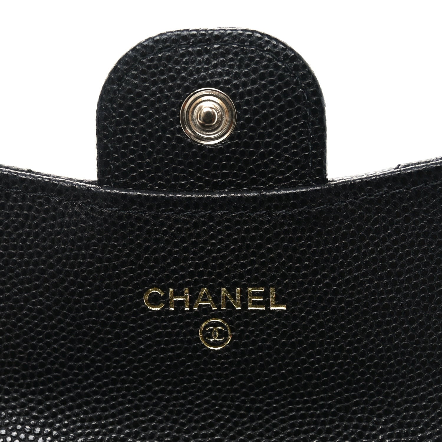 Caviar Quilted Flap  Holder On Chain Black