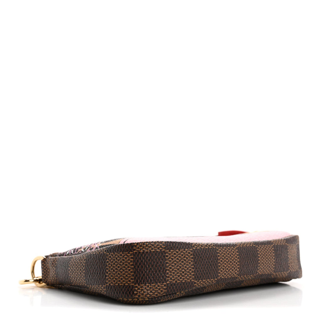 Damier Ebene 2019 Christmas Animation Mini Pochette Accessories Red
