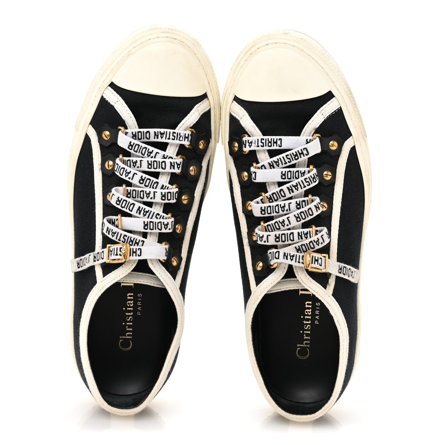 Canvas Walk'N'Dior Low Top Sneakers 36.5 Black