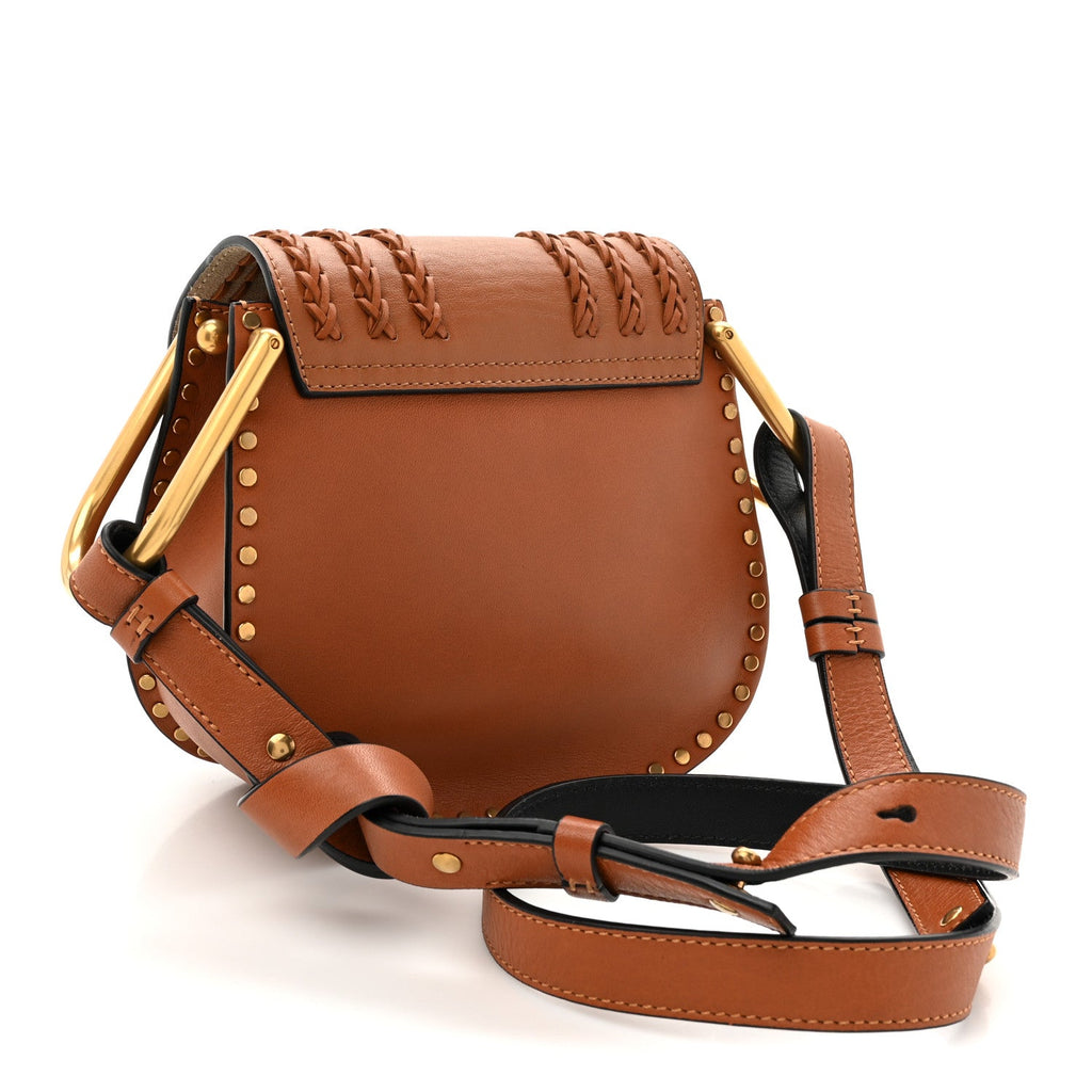 Calfskin Braided Mini Hudson Shoulder Bag Caramel