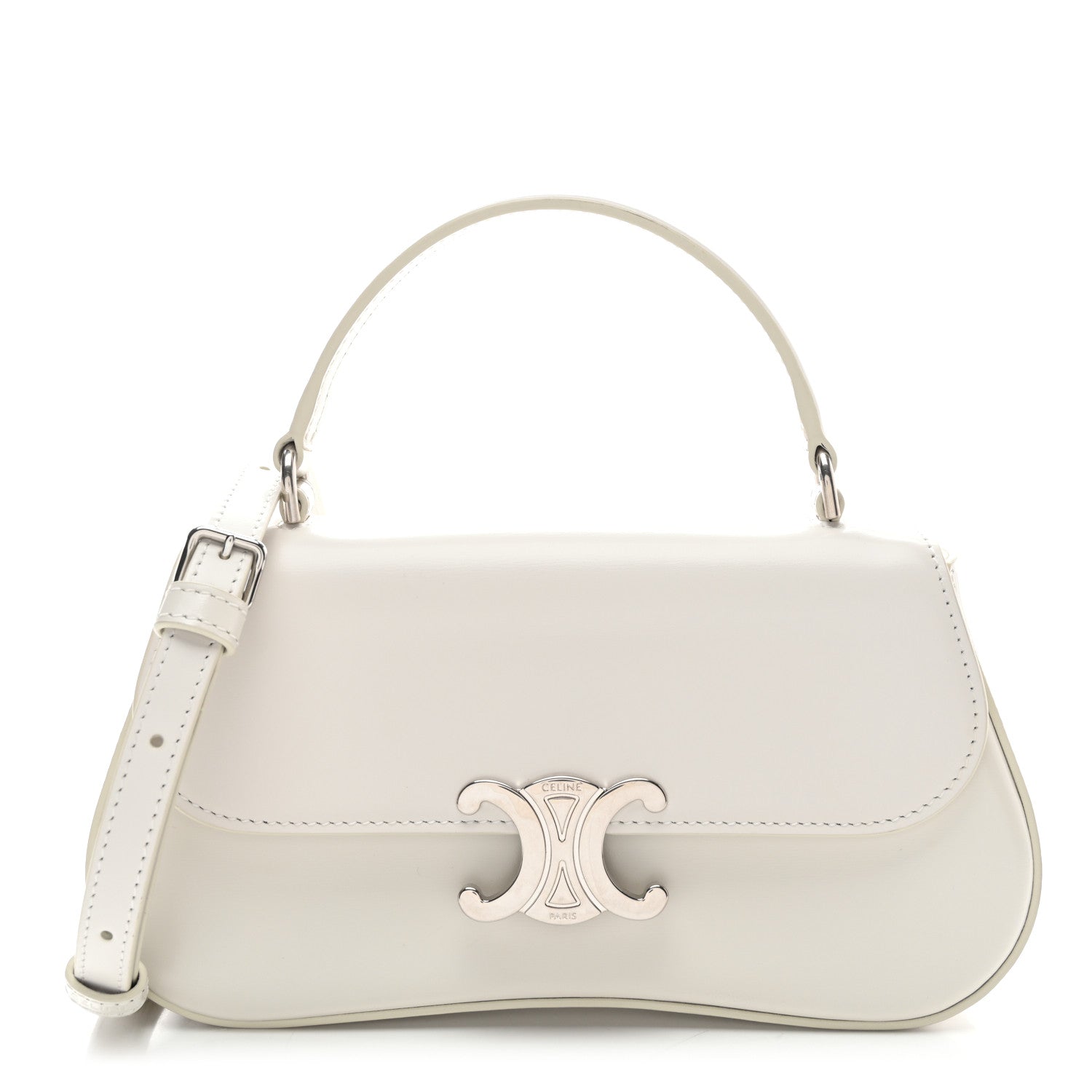 Shiny Calfskin Teen Lola Bag White