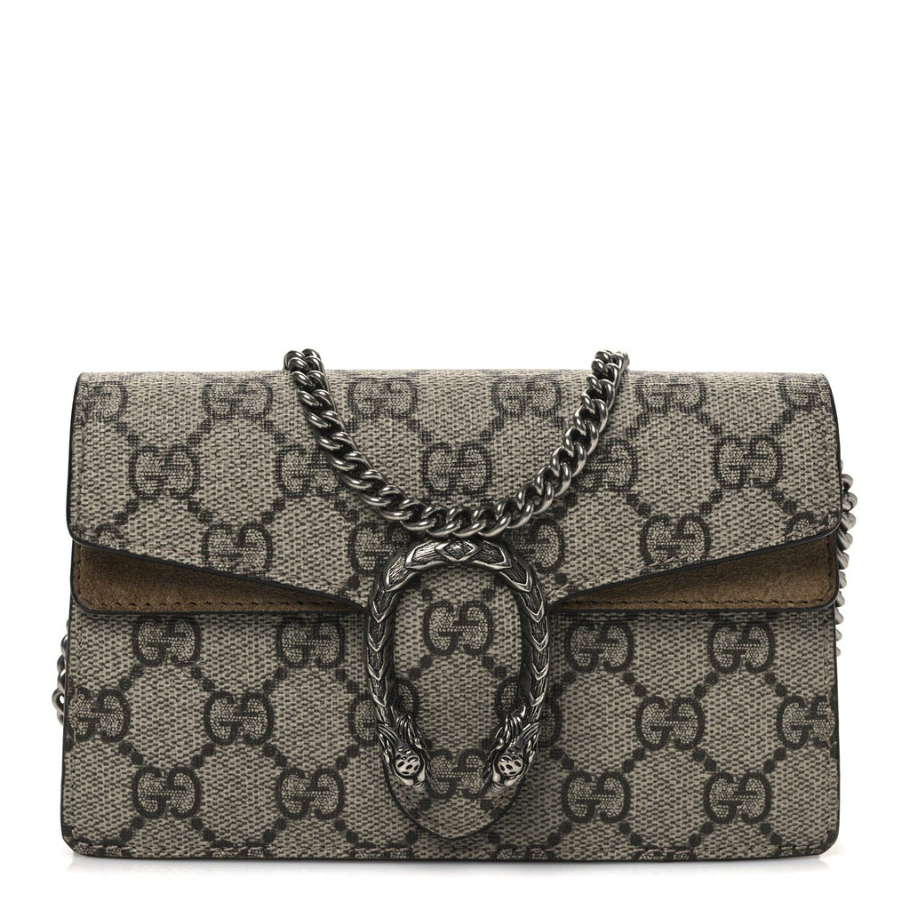 GG Supreme Monogram Super Mini Dionysus Shoulder Bag Taupe