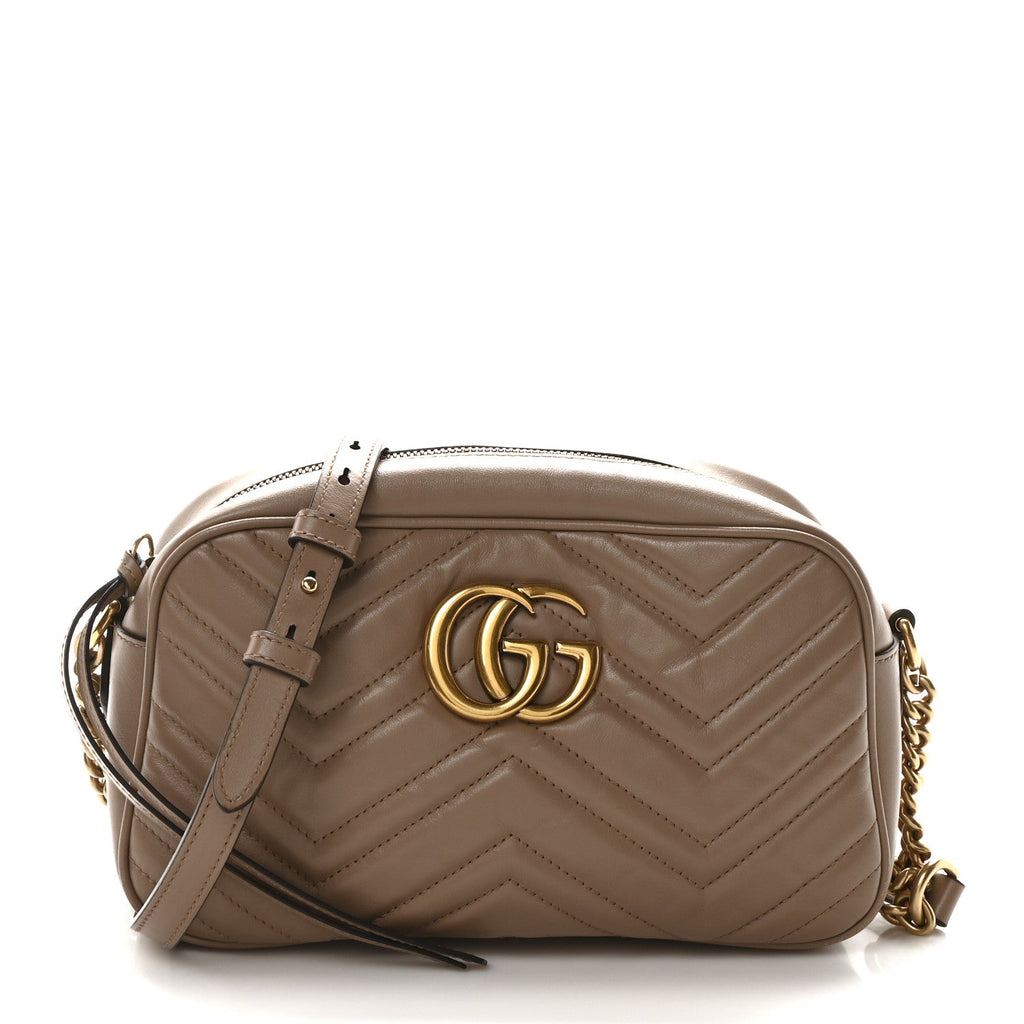 Calfskin Matelasse Small GG Marmont Chain Shoulder Bag Porcelain Rose