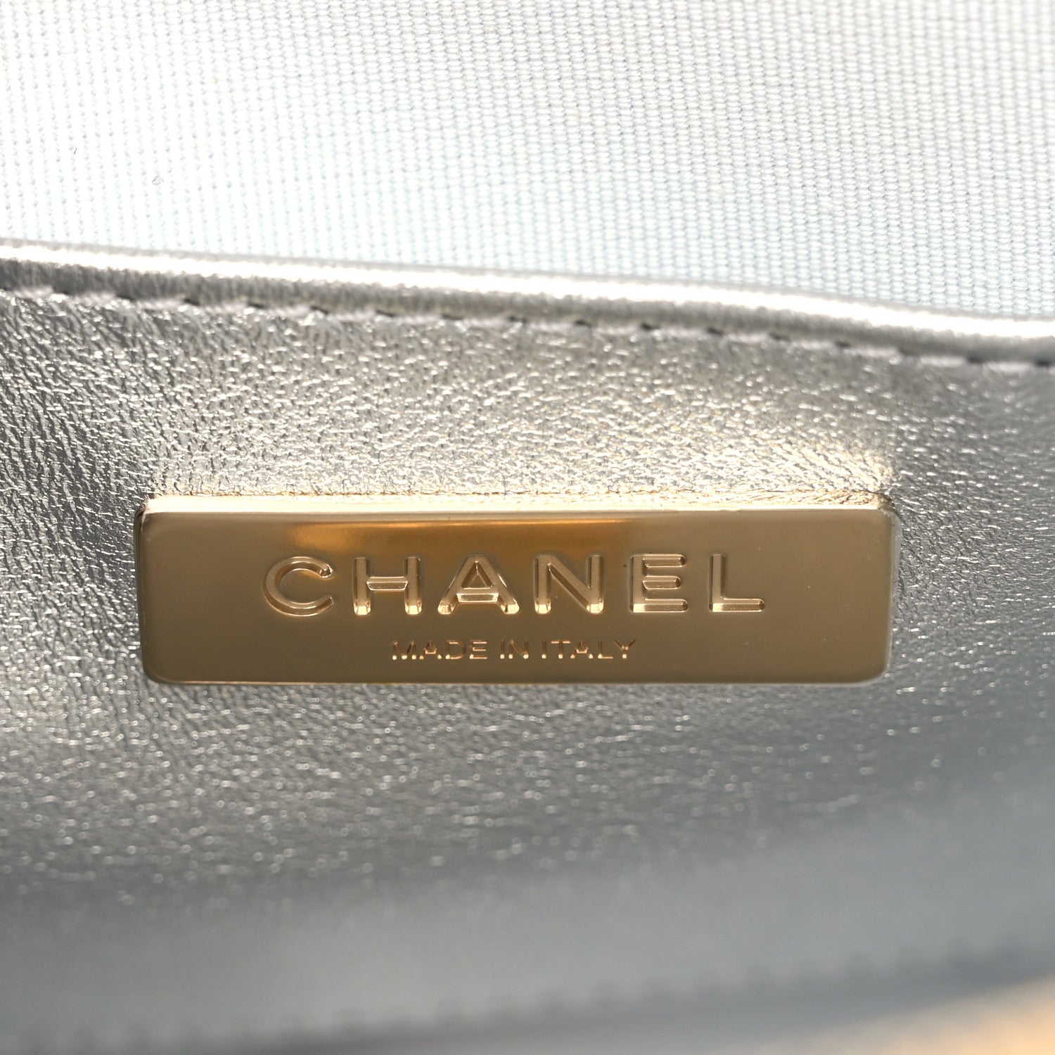 Metallic Lambskin Walk Of Fame Bag Silver