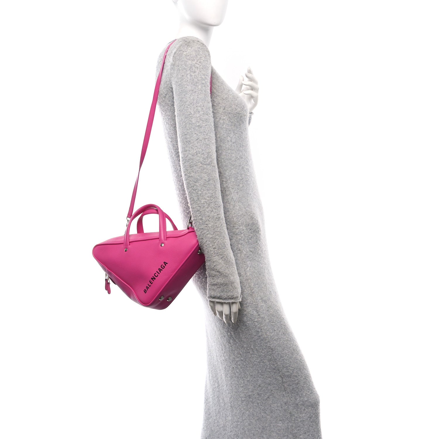 Shiny Day Calfskin S Triangle Duffle Pink