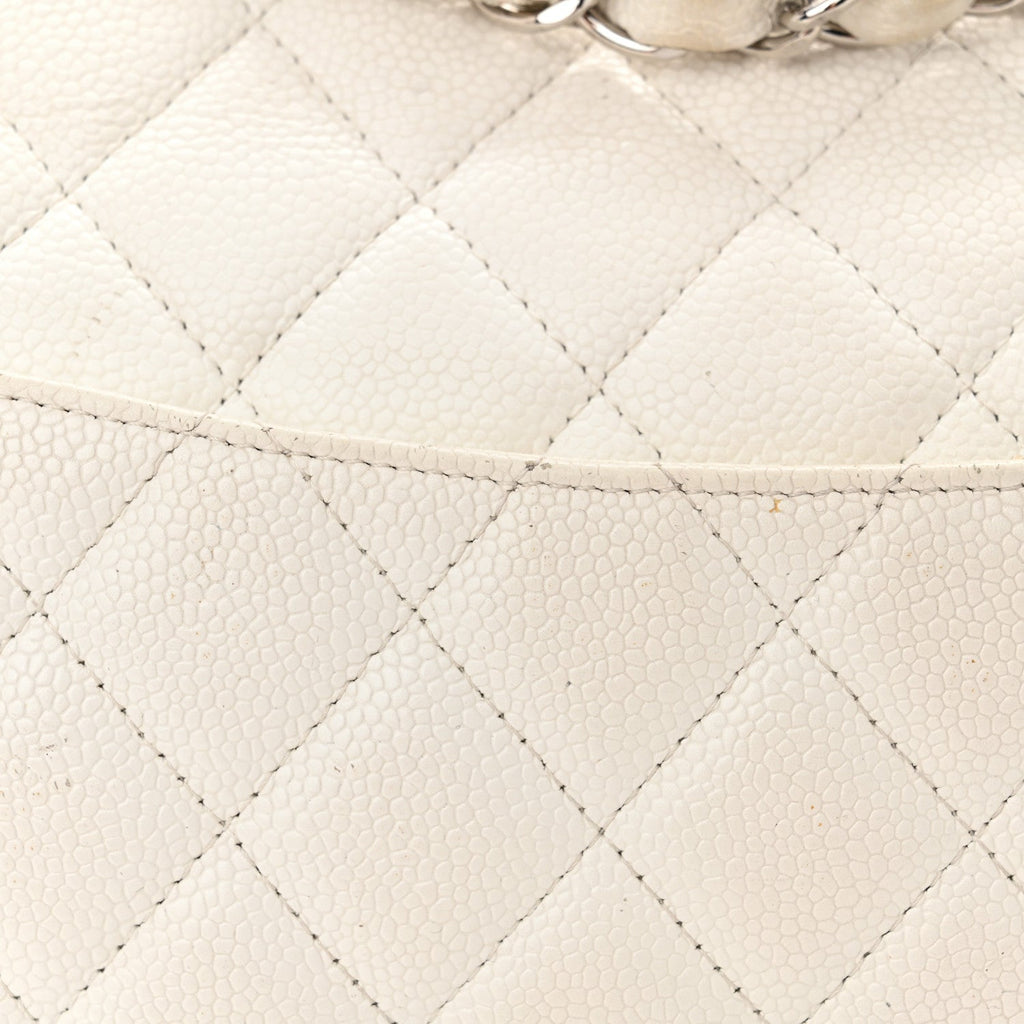 Caviar Jumbo Single Flap White