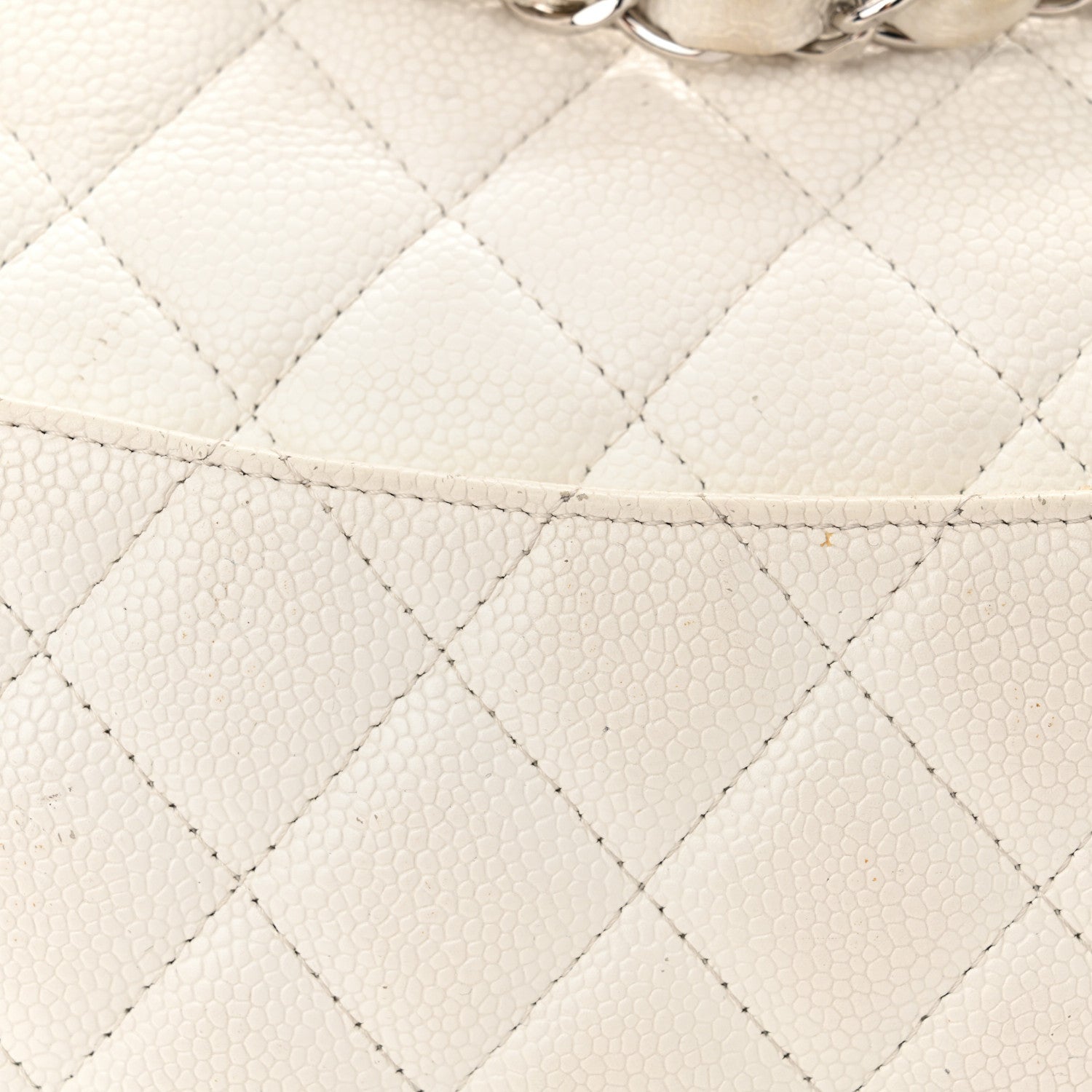 Caviar Jumbo Single Flap White